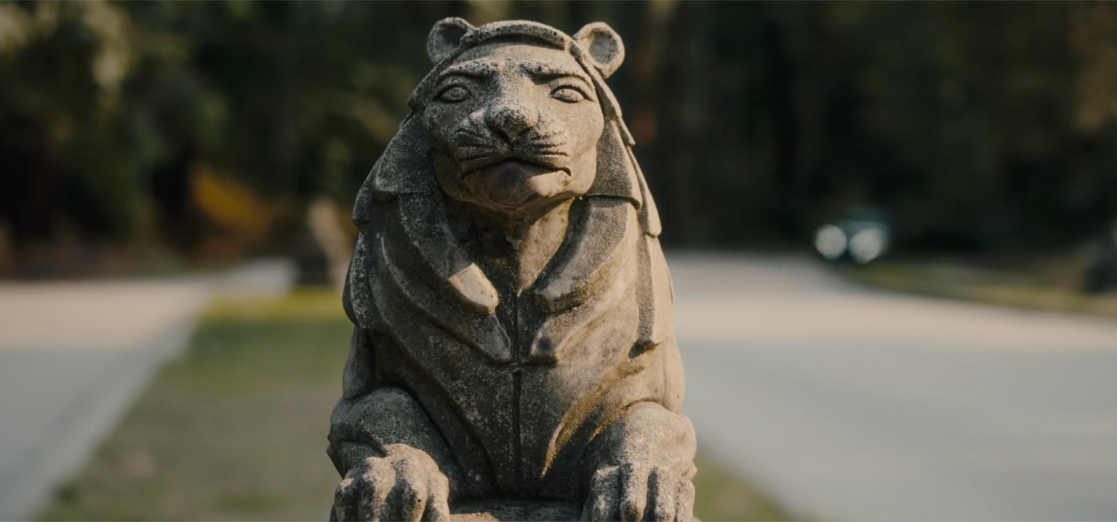 Stone lion statue